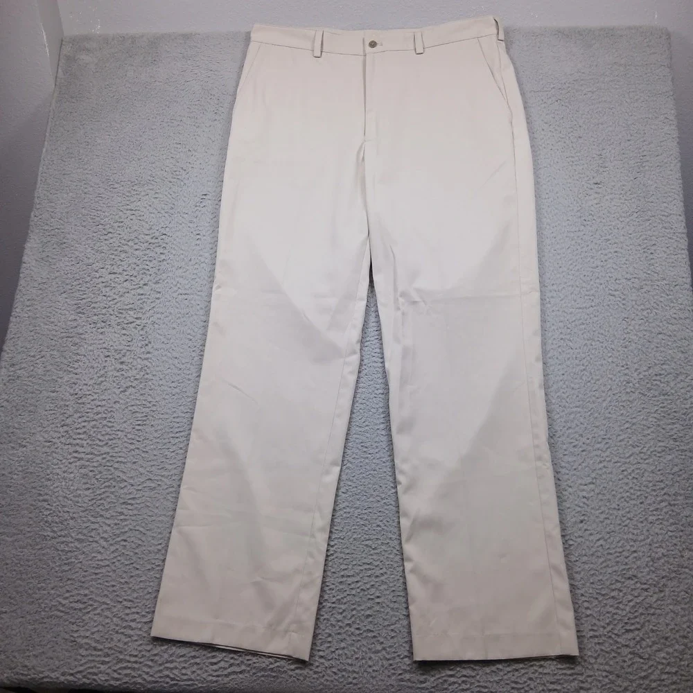 IZOD Golf Pants Men's‎ 38x34 Beige Performance Flat Front